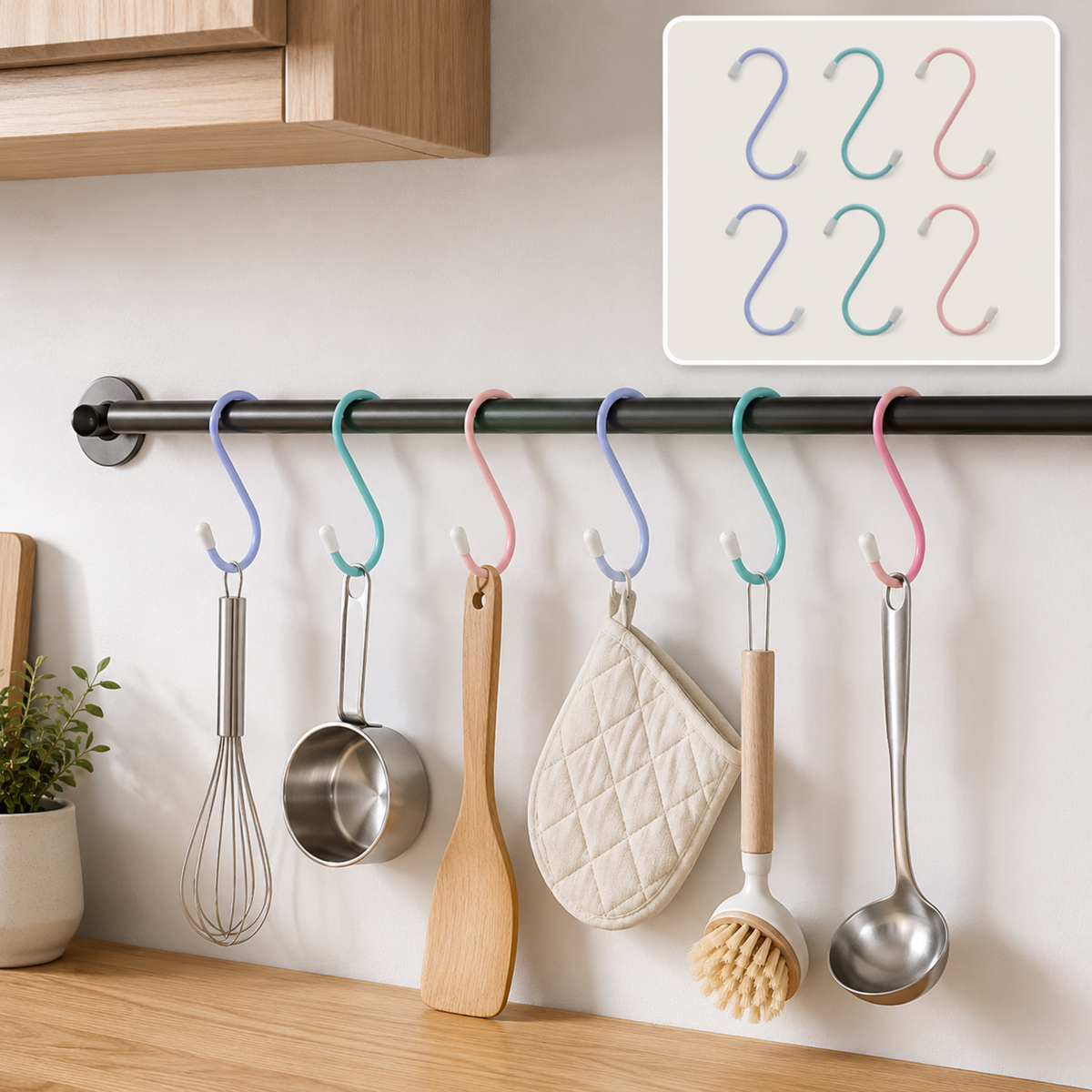 S Hooks Metal – Heavy Duty Hanging Hooks (6 Pcs)