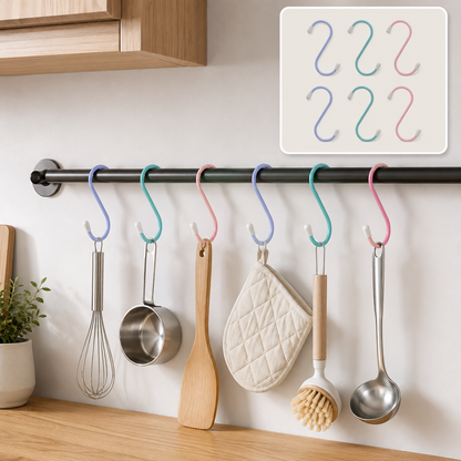 S Hooks Metal – Heavy Duty Hanging Hooks (6 Pcs)