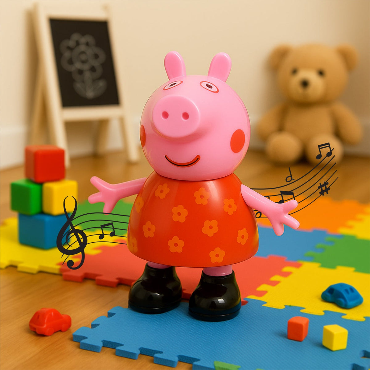 Pig Pretend Play Toy – Movable Soft Rubber Figure