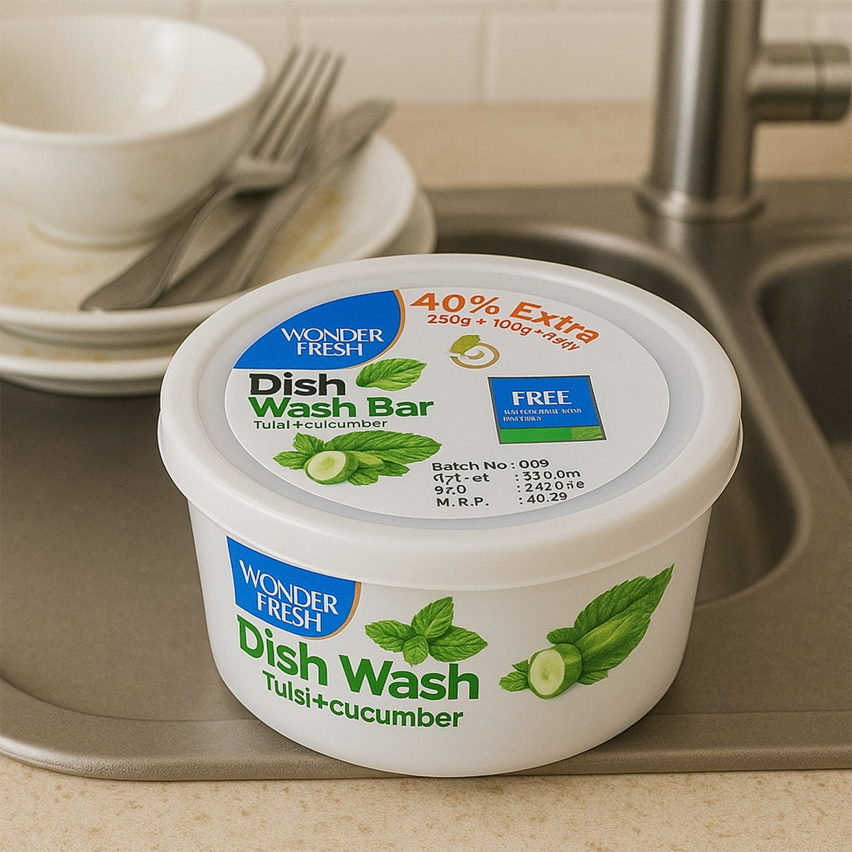 Dishwash Bar – Fresh Mix Flavor with Scrubber
