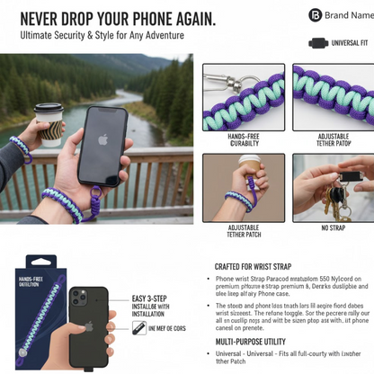 Phone Wrist Strap – Adjustable Multipurpose Lanyard – alternate view