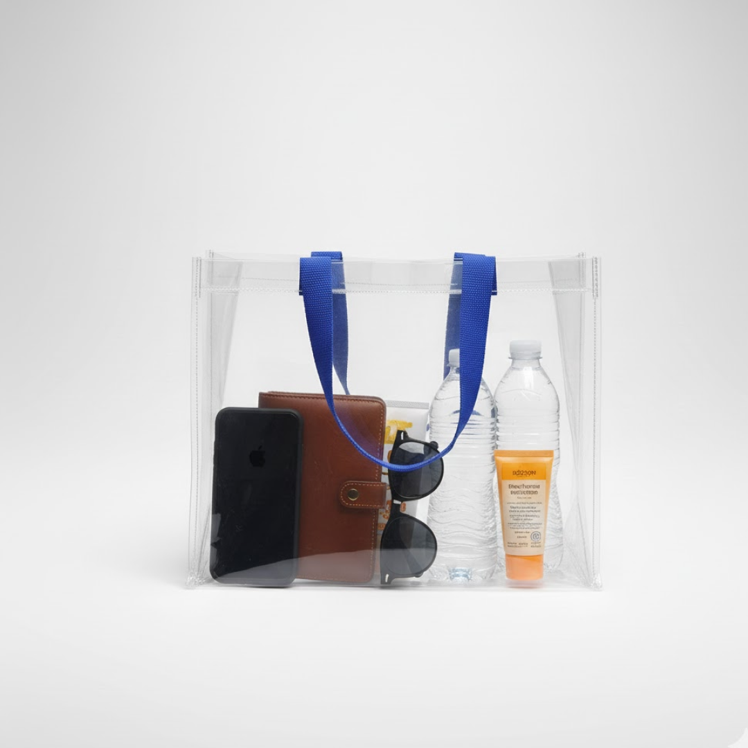 Transparent Gift Bag – Large Reusable Carrier – close-up