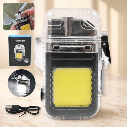 Electric Lighter Flashlight – USB Rechargeable 3-Mode COB