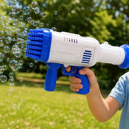 Bubble Gun for Kids – 32 Holes, Powerful Blaster
