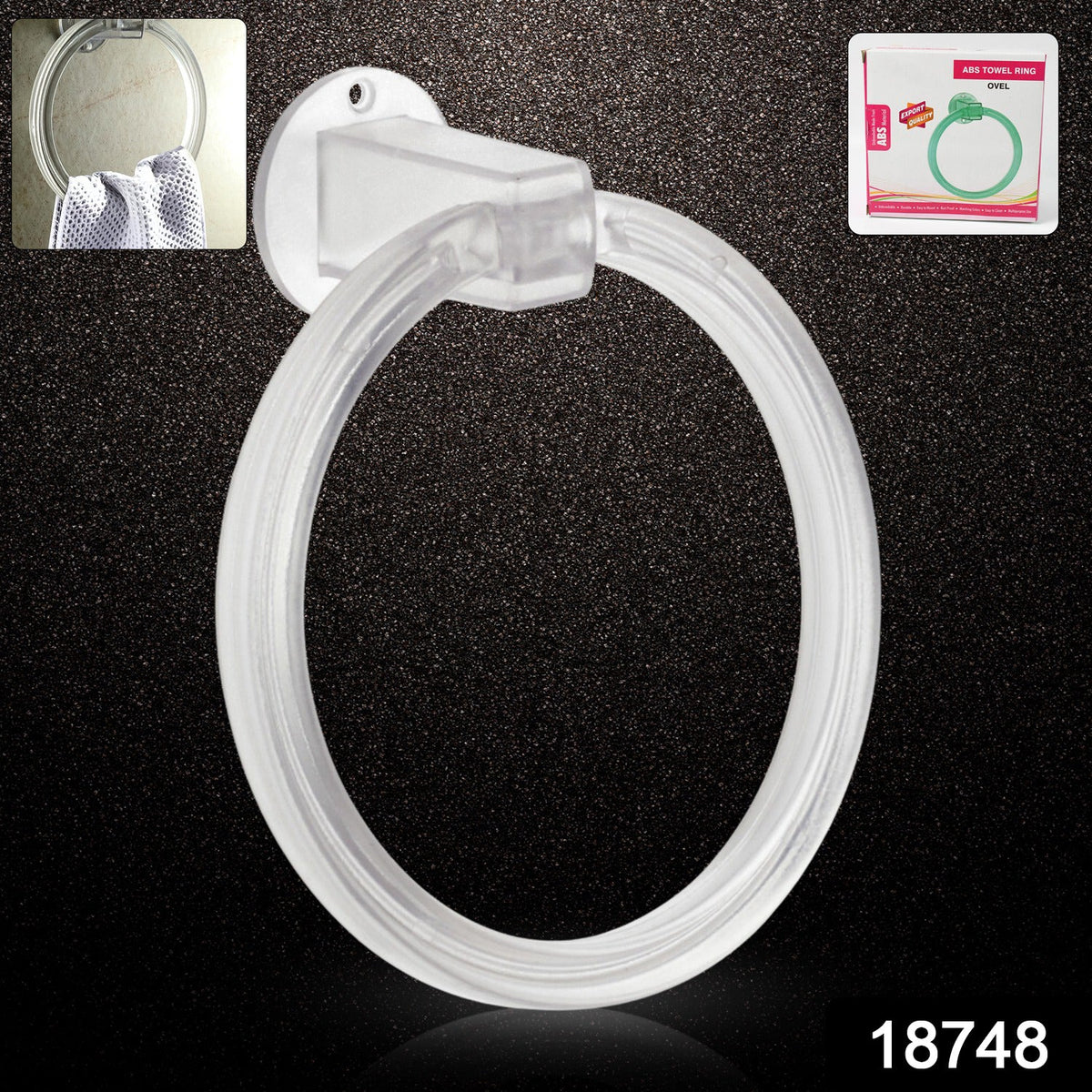 ABS Towel Ring – Unbreakable Wall Mounted Holder – side view