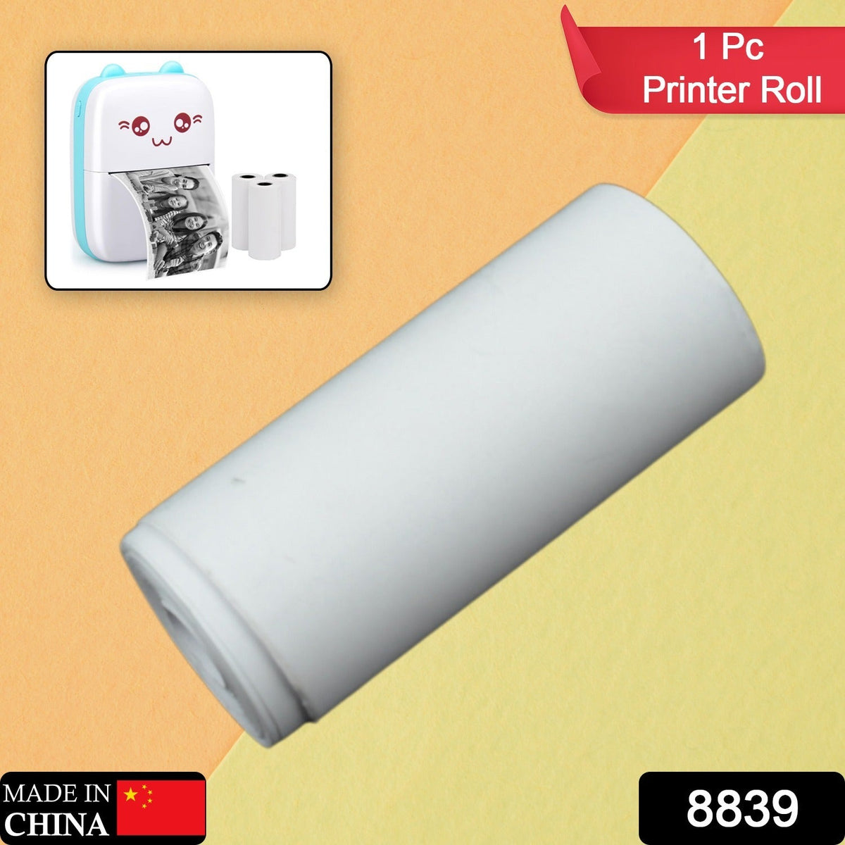 Thermal Printer Paper Roll – Clear, Aging Resistant – side view