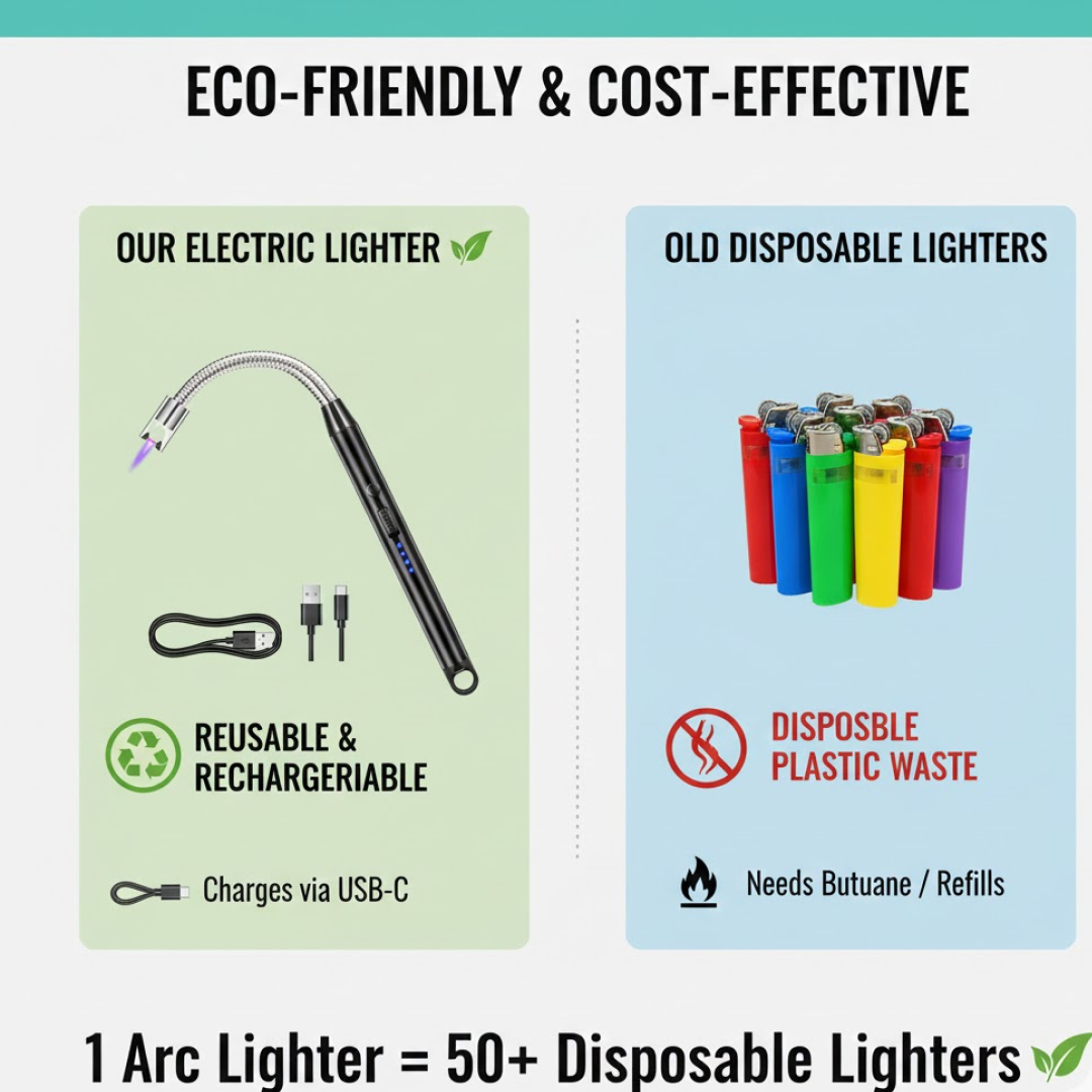 USB Rechargeable Electric Arc Lighter – Flexible, Windproof – close-up
