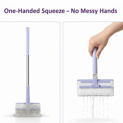 Mini Mop with Automatic Cloth Change & Push-Pull Handle – close-up