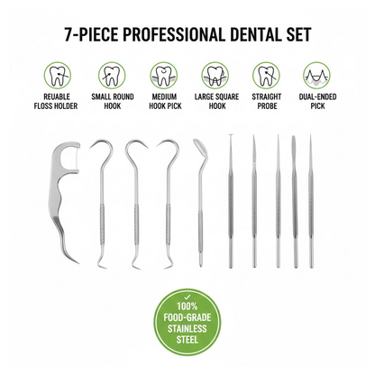 Stainless Steel Toothpick set – 7-in-1 Portable Dental Kit – alternate view