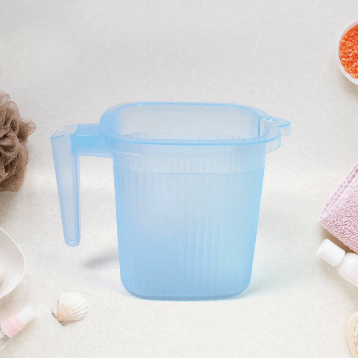 Plastic Bathroom Mugs – Transparent 1000 ml (Set of 4) – alternate view