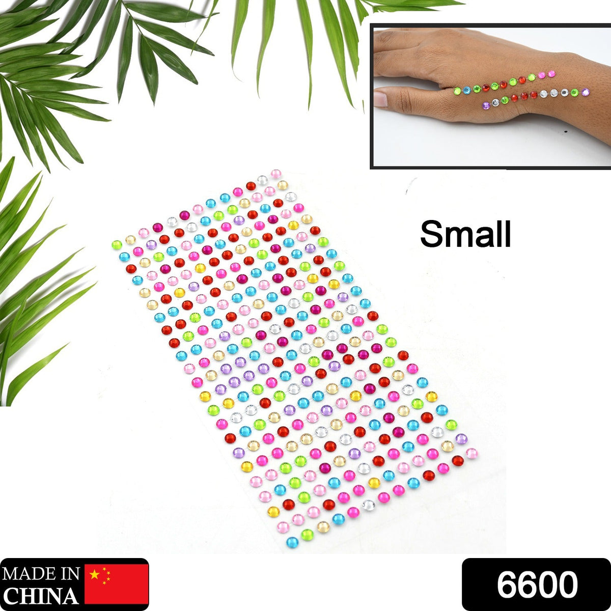 Shining Stone Stickers – Multi-Size Self-Adhesive – side view