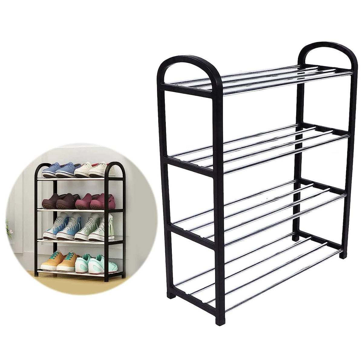 4 Tier Shoe Rack – Space-Saving Footwear Storage