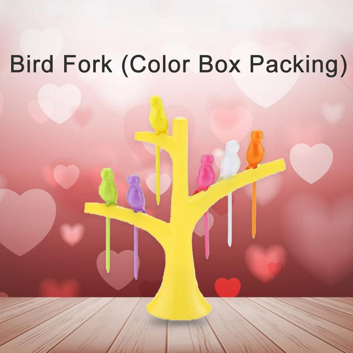 Bird Fruit Forks with Tree Holder – Cute Kids Table Decor – view 10