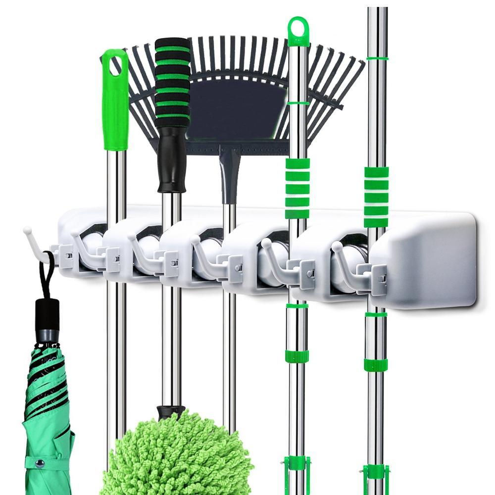 Wall Mounted Mop Holder – 5-Layer Multipurpose Organizer