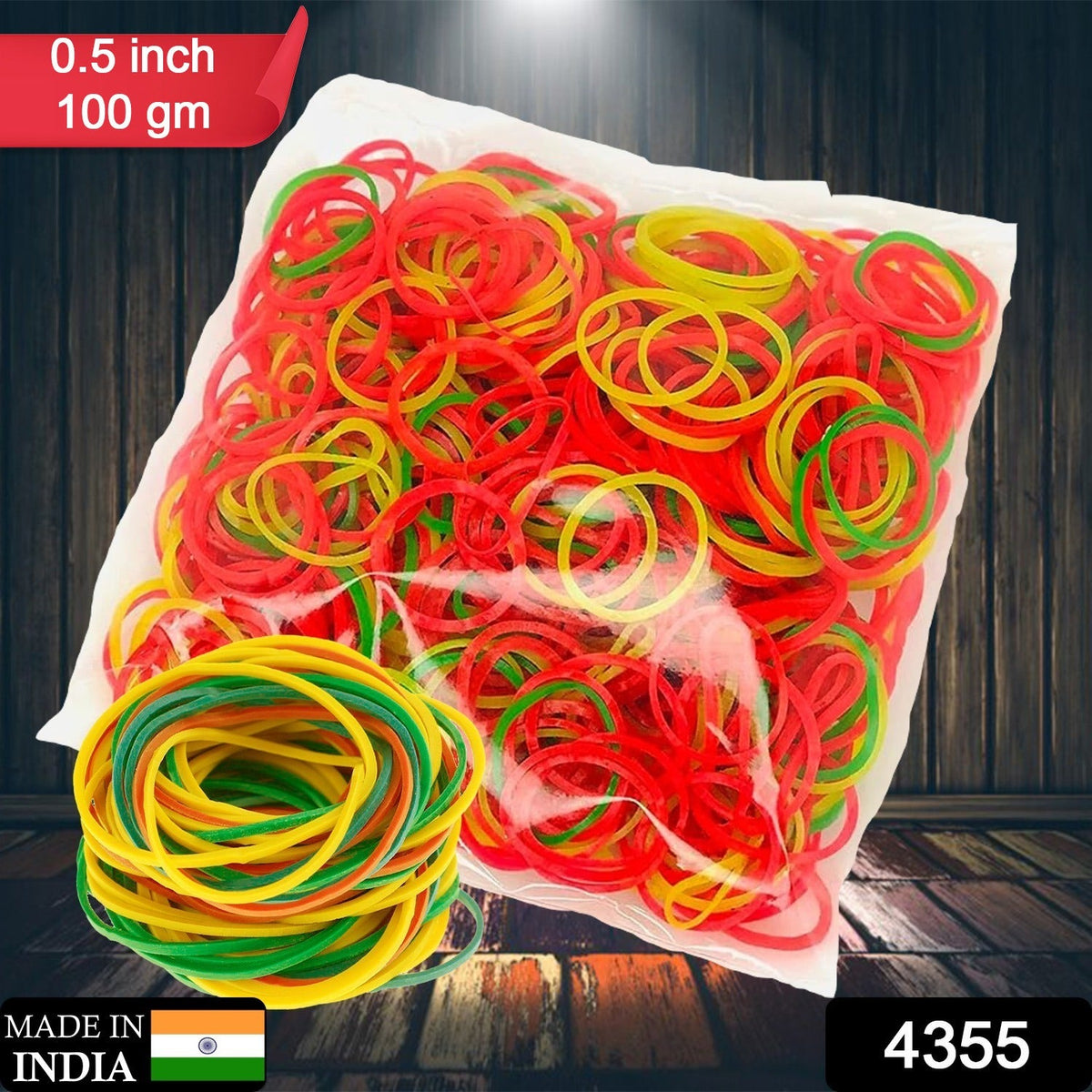 Multicolor Rubber Bands – Strong Elastic 0.5 inch – side view
