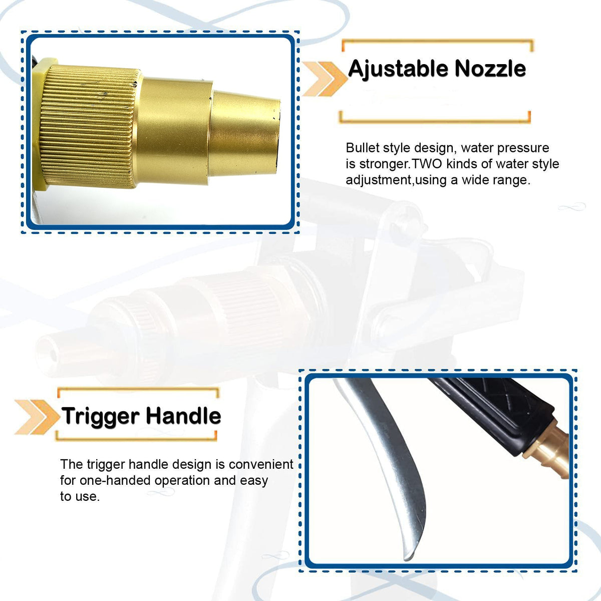 Gold Hose Nozzle – Durable Metal Trigger Spray – view 10