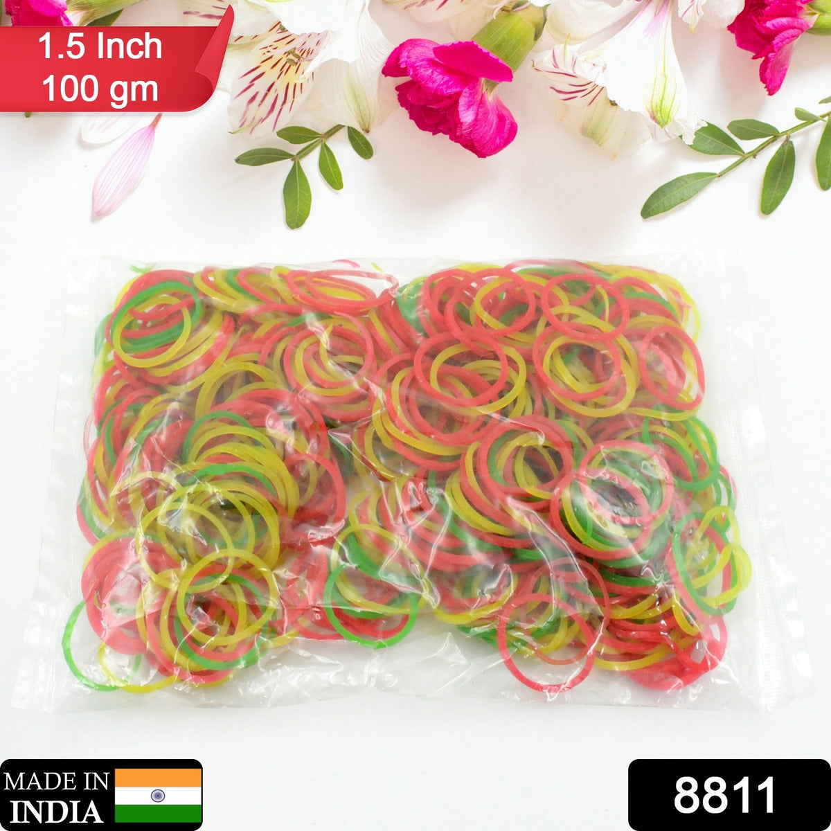 Rubber Bands – Multicolor, Strong & Reusable – side view