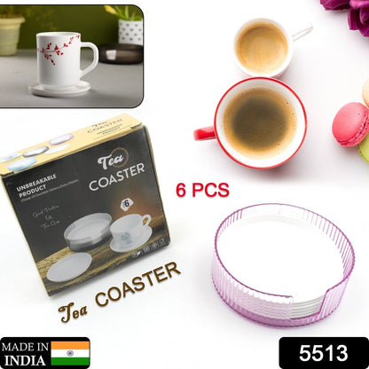 Plastic Coasters set of 6 – Spill Protection for Tables – side view