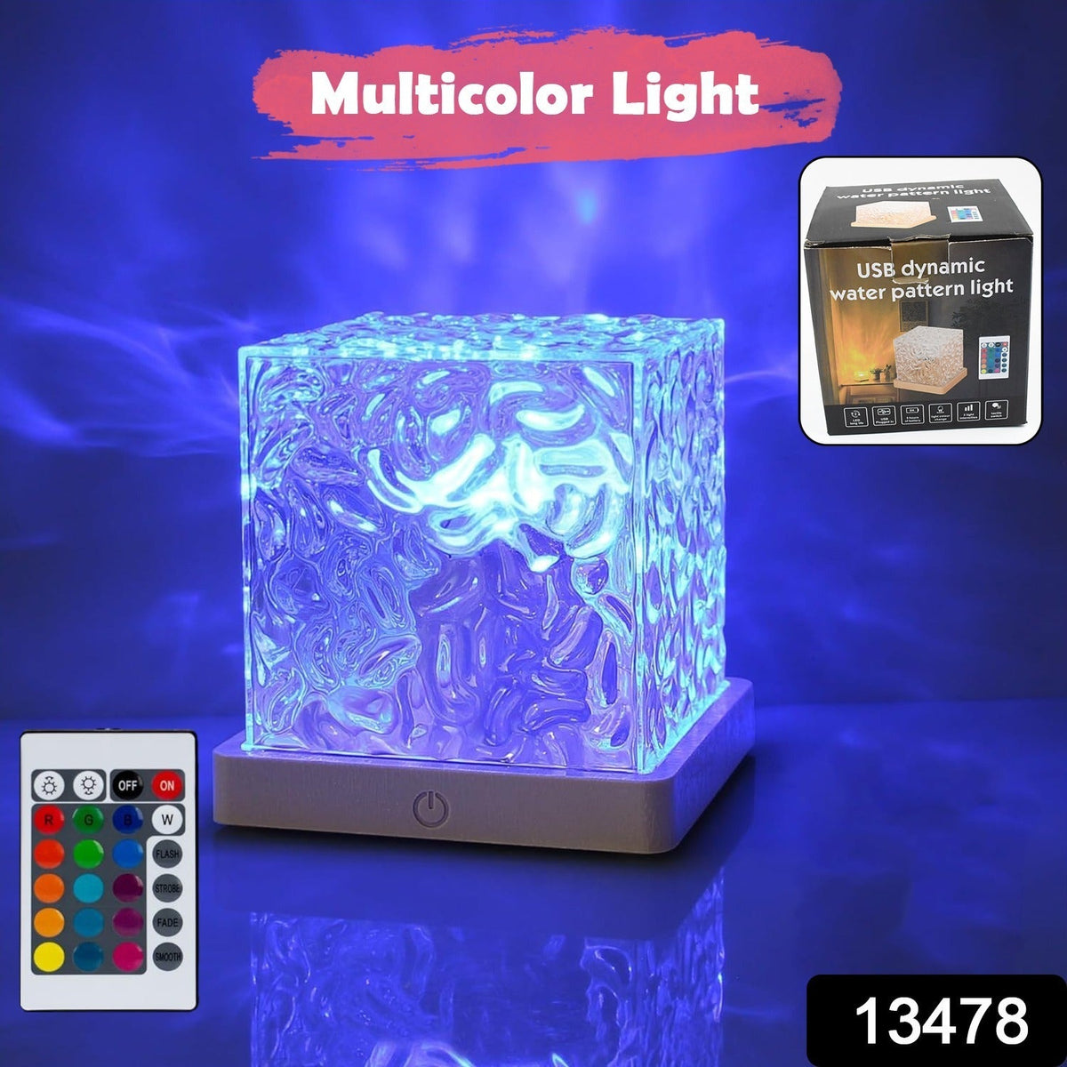 Ocean Wave Projector Lamp with 16 RGB Dynamic Water Ripple – side view