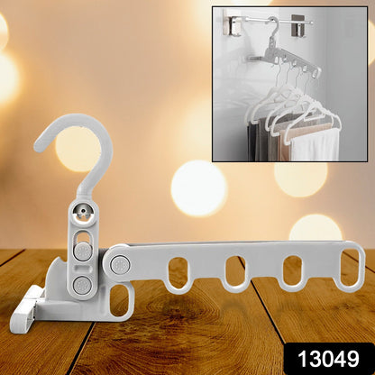 Foldable Clothes Hanger – 5-Hole Space-Saving Travel Rack – side view