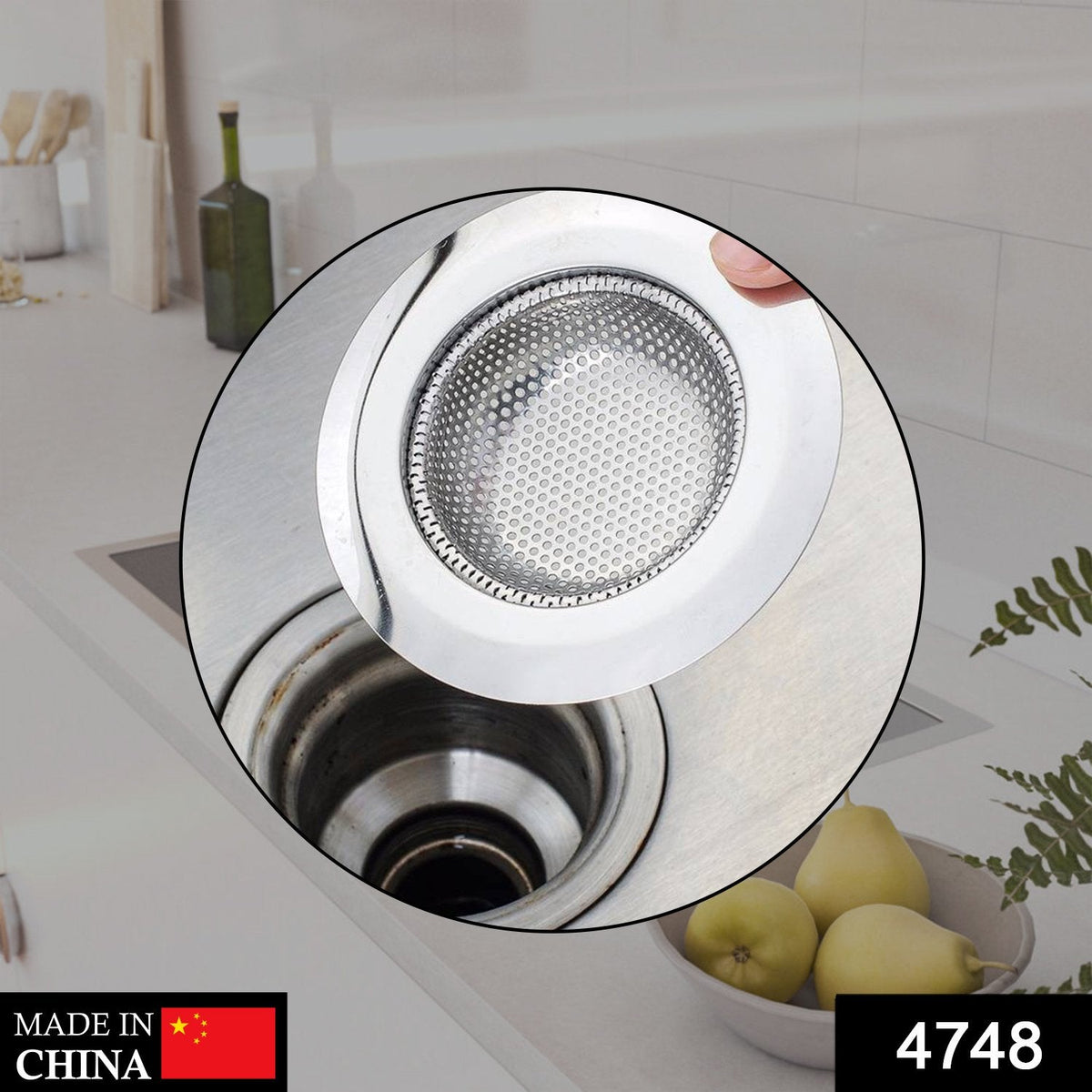Stainless Steel Sink Strainer – Durable Anti-Clog – side view