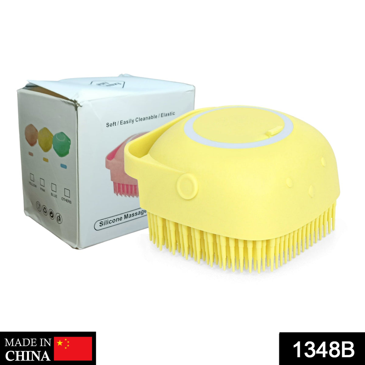 Silicone Bath Brush – Massage & Shampoo Dispenser for Shower – side view