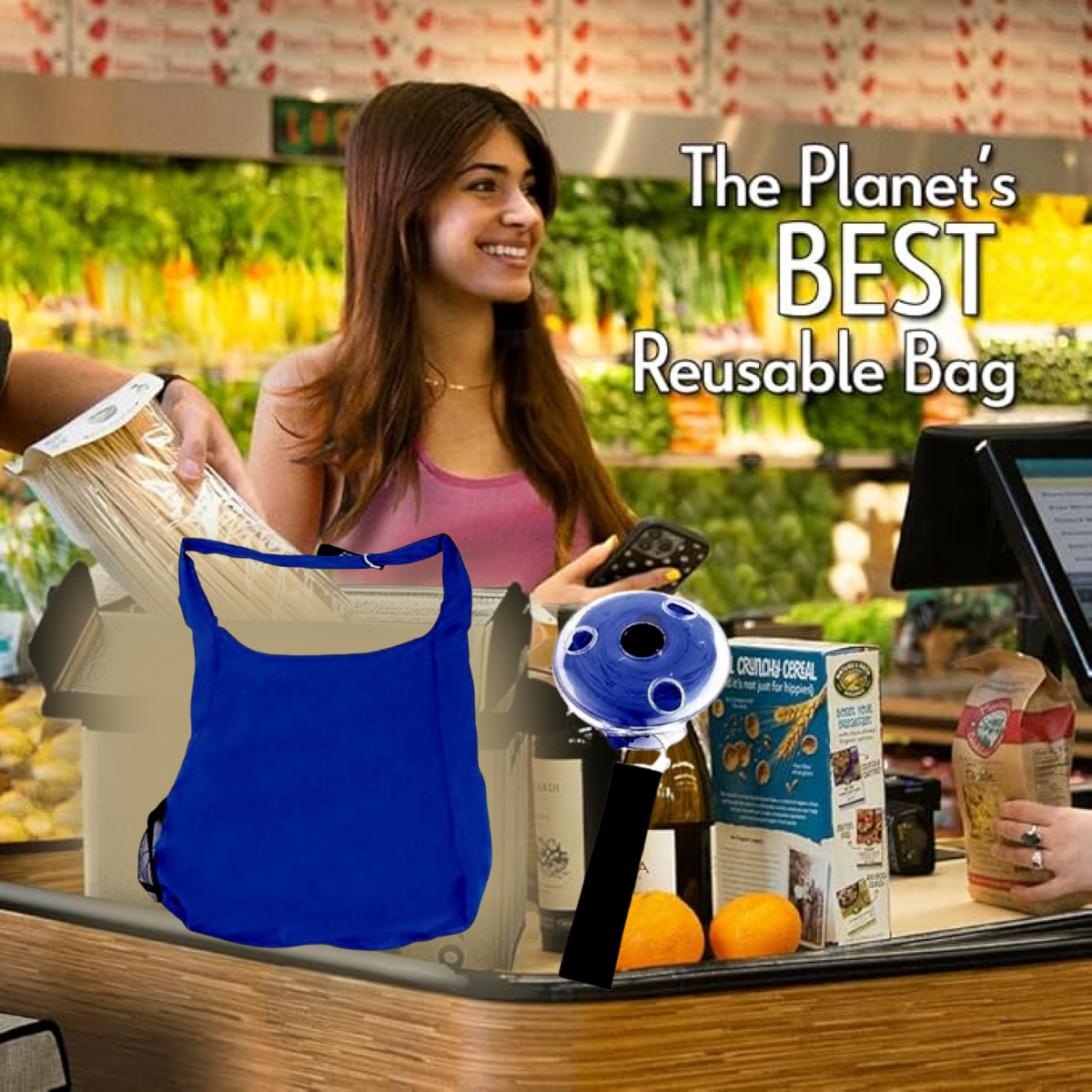 Insulated Grocery Bag – Foldable, Washable & Reusable – alternate view