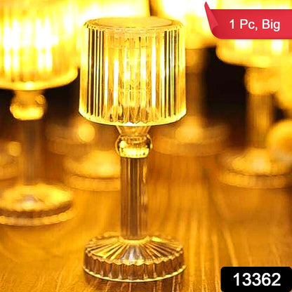 Crystal LED Desk Lamp – Portable Acrylic Glow – side view