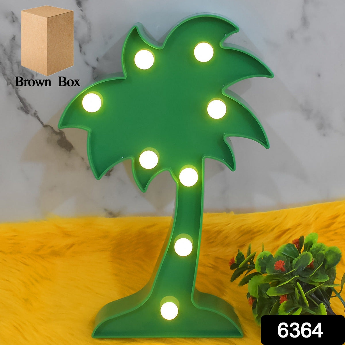 Coconut Tree LED Night Light – Romantic Table Lamp Decor – side view