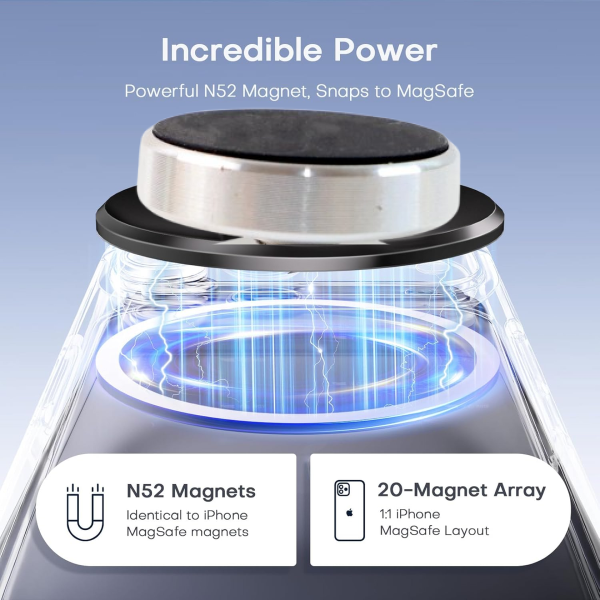 Magnetic Phone Holder Stand – 360° Rotating Secure Grip – side view