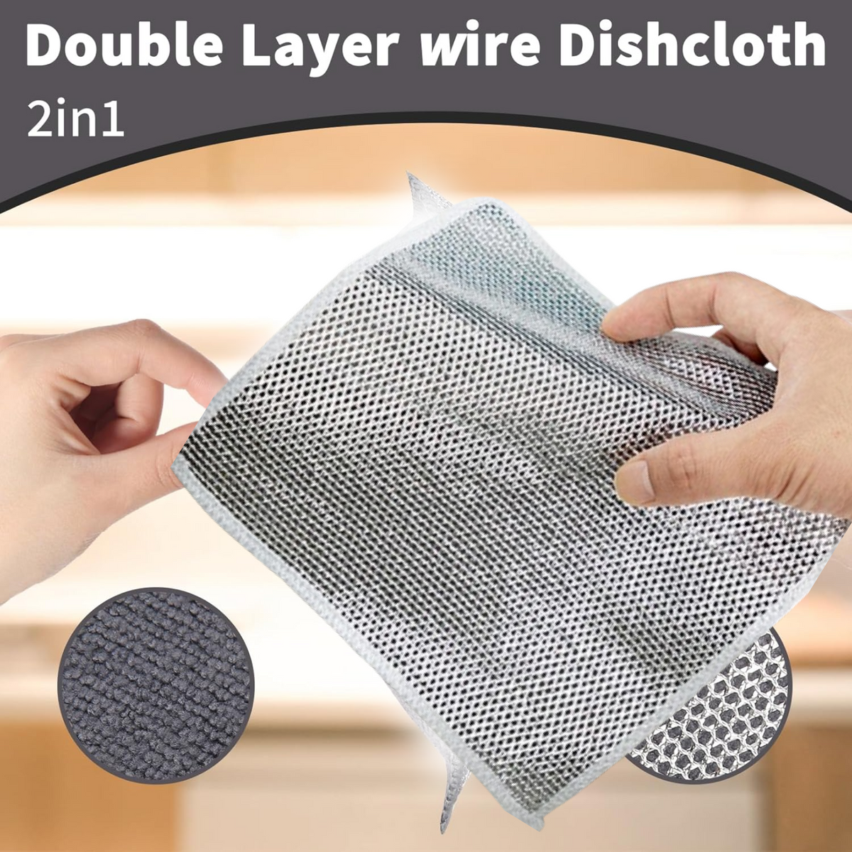 Microfiber Scrubber Cloth – Non-Scratch Kitchen Clean – side view