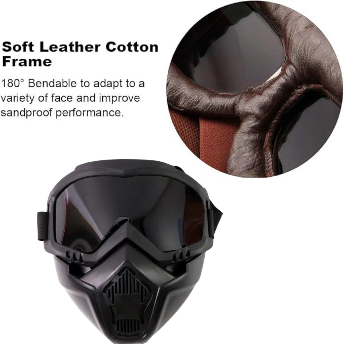 Motorcycle Goggles – Windproof Bike Face Mask – side view