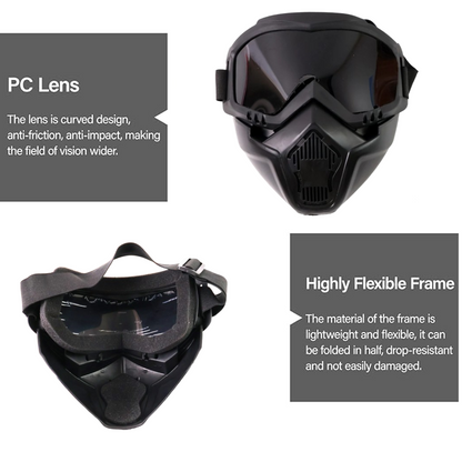 Motorcycle Goggles – Windproof Bike Face Mask – detail view