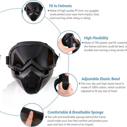 Motorcycle Goggles – Windproof Bike Face Mask – close-up
