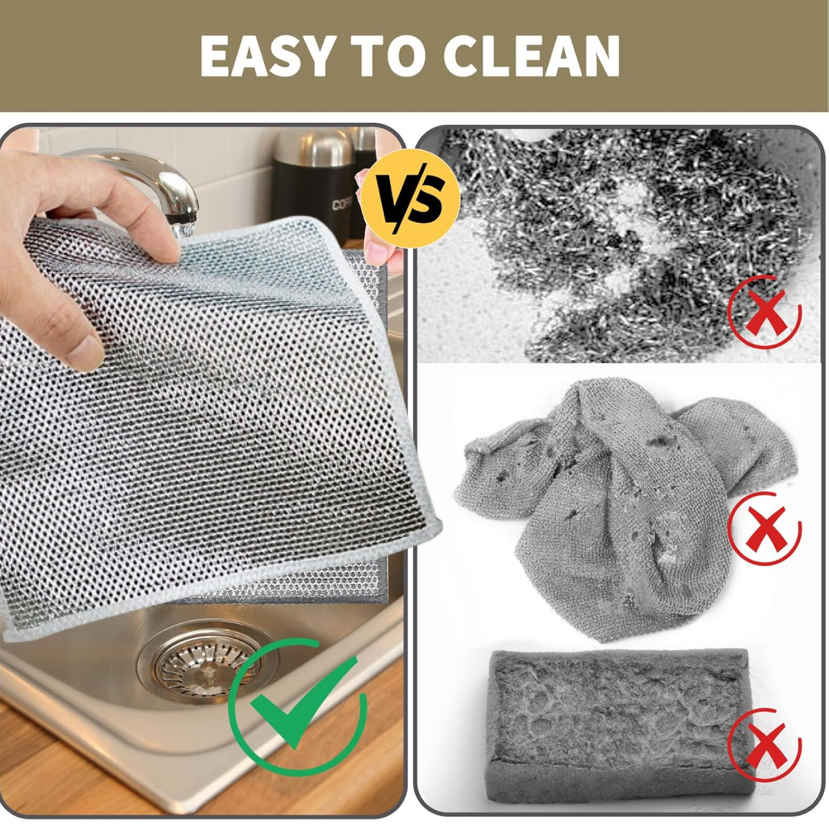 Microfiber Scrubber Cloth – Non-Scratch Kitchen Clean – detail view