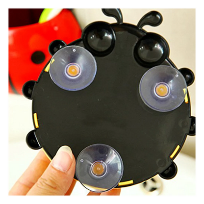 Ladybug Toothbrush Holder – Suction Hook Bathroom Organizer – side view