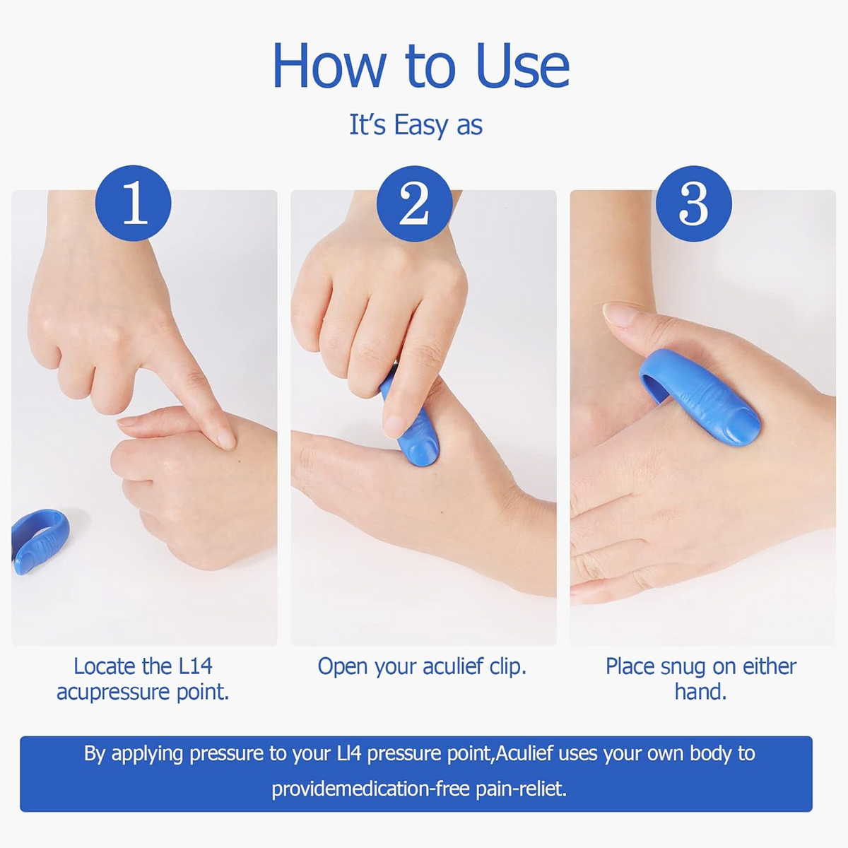 Acupressure Hand Clip – Stress & Migraine Relief – alternate view