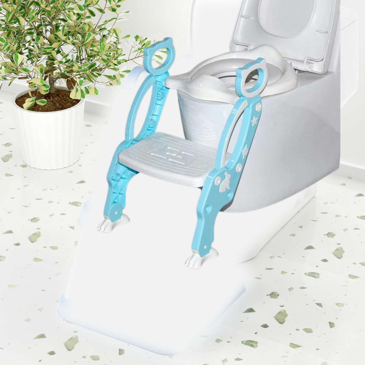 Potty Training Seat – Step Stool Ladder for Toddlers – side view