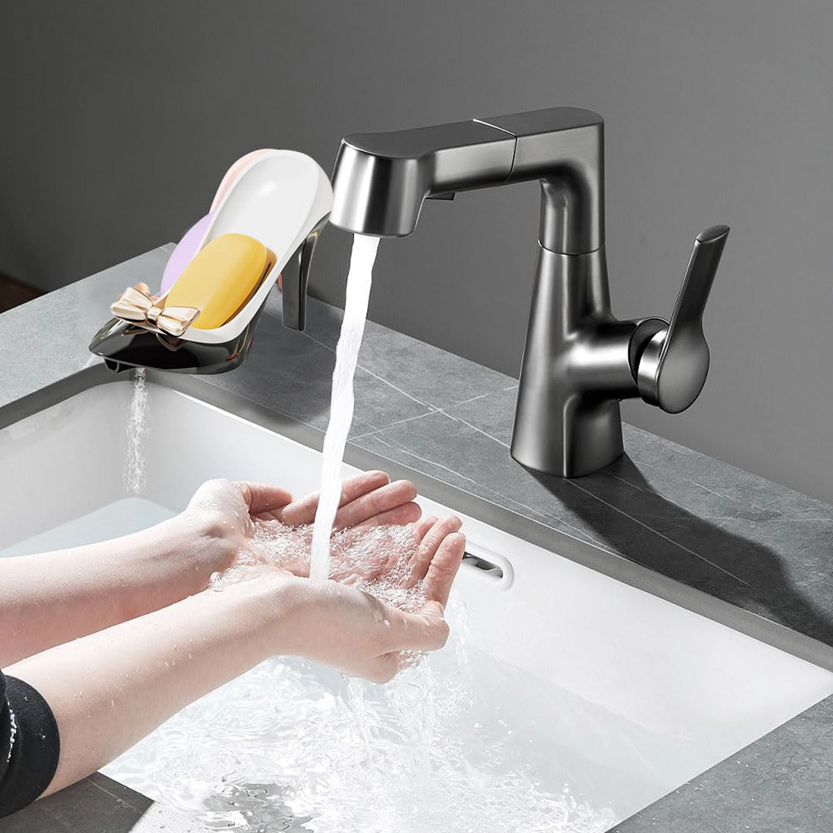 High Heels Soap Box – Stylish Suction Cup Soap Holder – side view
