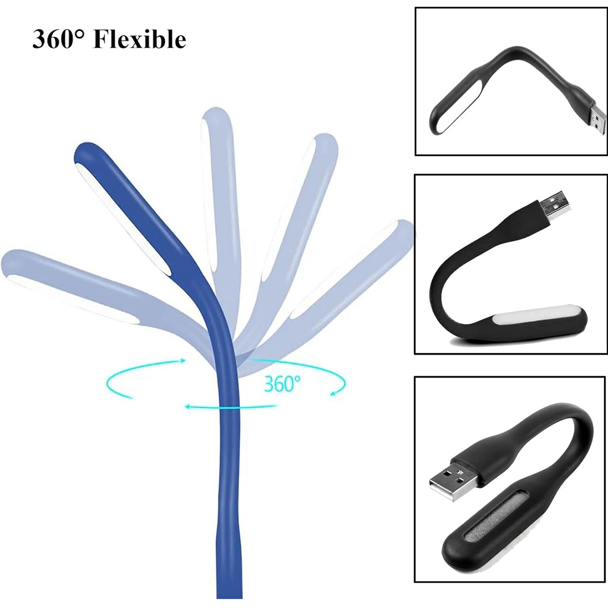 USB LED Light Lamp – Flexible, Eye-Safe & Portable – side view