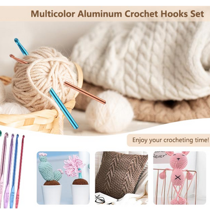 Crochet Hook set – Aluminium Multicolor (12 Pcs) – close-up