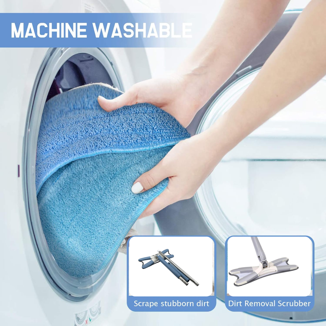 Flat Mop – 360° Rotating Head, Easy Squeeze – detail view