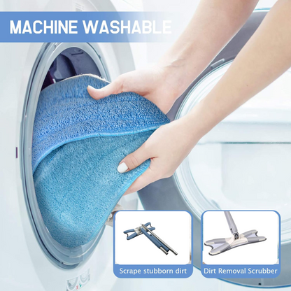 Flat Mop – 360° Rotating Head, Easy Squeeze – detail view