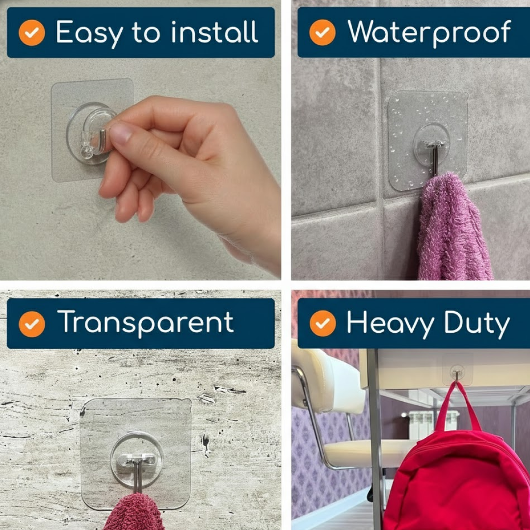 Transparent Suction Cup Hooks Drill Free Wall Hook – view 9