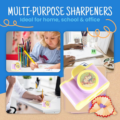 Camera Shaped Pencil Sharpener – Fun & Portable for Kids – side view