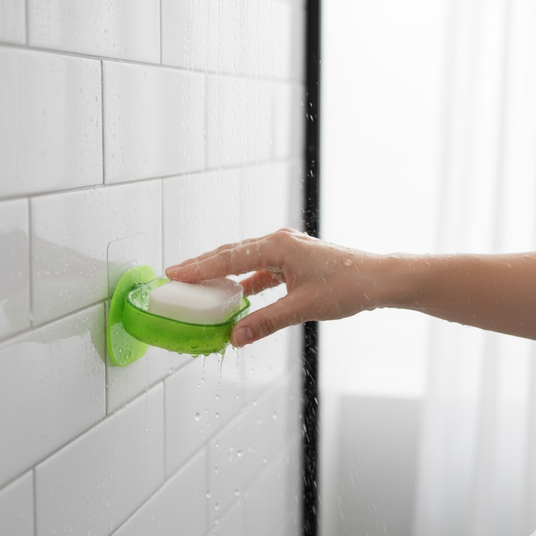 Plastic Soap Dish – Wall Mounted Self-Adhesive – view 6