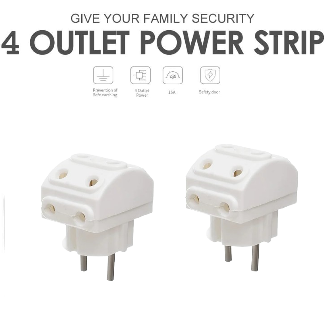 5-Way Multi-Plug Socket – 2-Pin Compact Power – side view