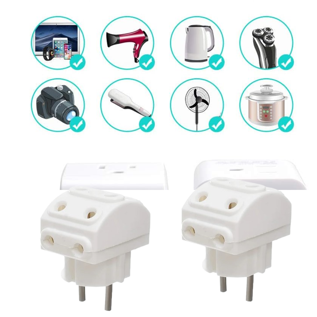 5-Way Multi-Plug Socket – 2-Pin Compact Power – close-up