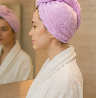 Quick Dry Microfiber Hair Wrap Turban with Button Fastening – view 7