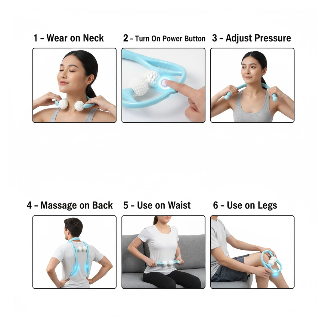 Portable Neck & Shoulder Massager – Pain Relief – close-up
